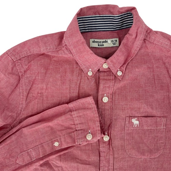 abercrombie kids Other - Abercrombie Kids Boys Button Down Shirt Red Size 13/14 Long Sleeve Casual